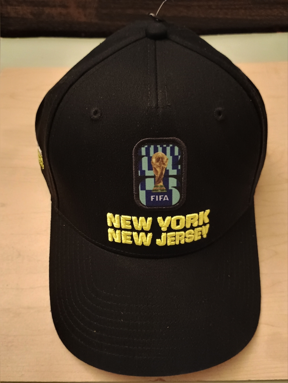 adidas FIFA New York New Jersey Black Cap with Yellow Embroidery